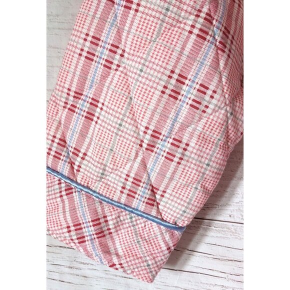 Club Pajamas Unisex Quilt Robe Housecoat Pink Plaid Contrast Trim Pocket Size XL - Picture 6 of 10